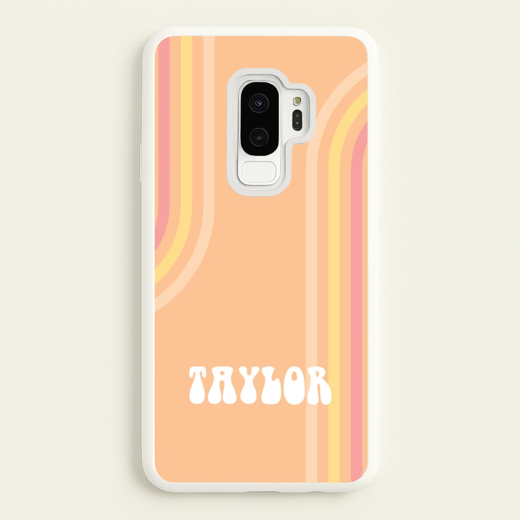 Retro Orange Personalised Name - Personalised Phone Case for Galaxy S9 Plus
