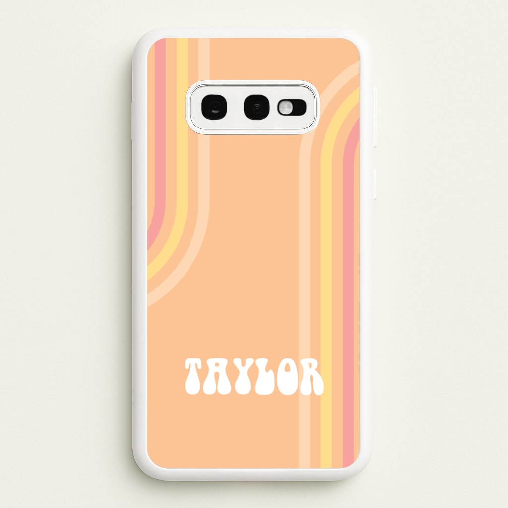 Retro Orange Personalised Name - Personalised Phone Case for Galaxy S10e