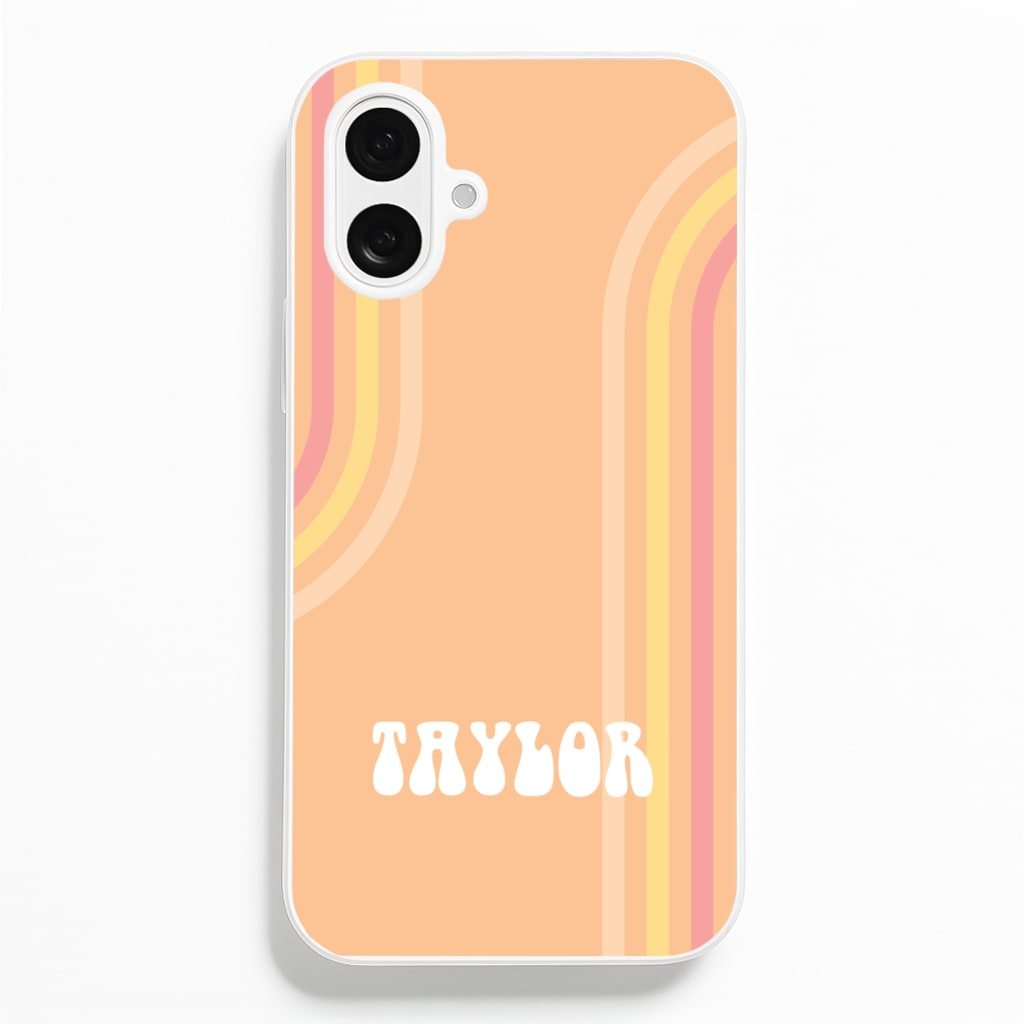 Retro Orange Personalised Name Phone Case