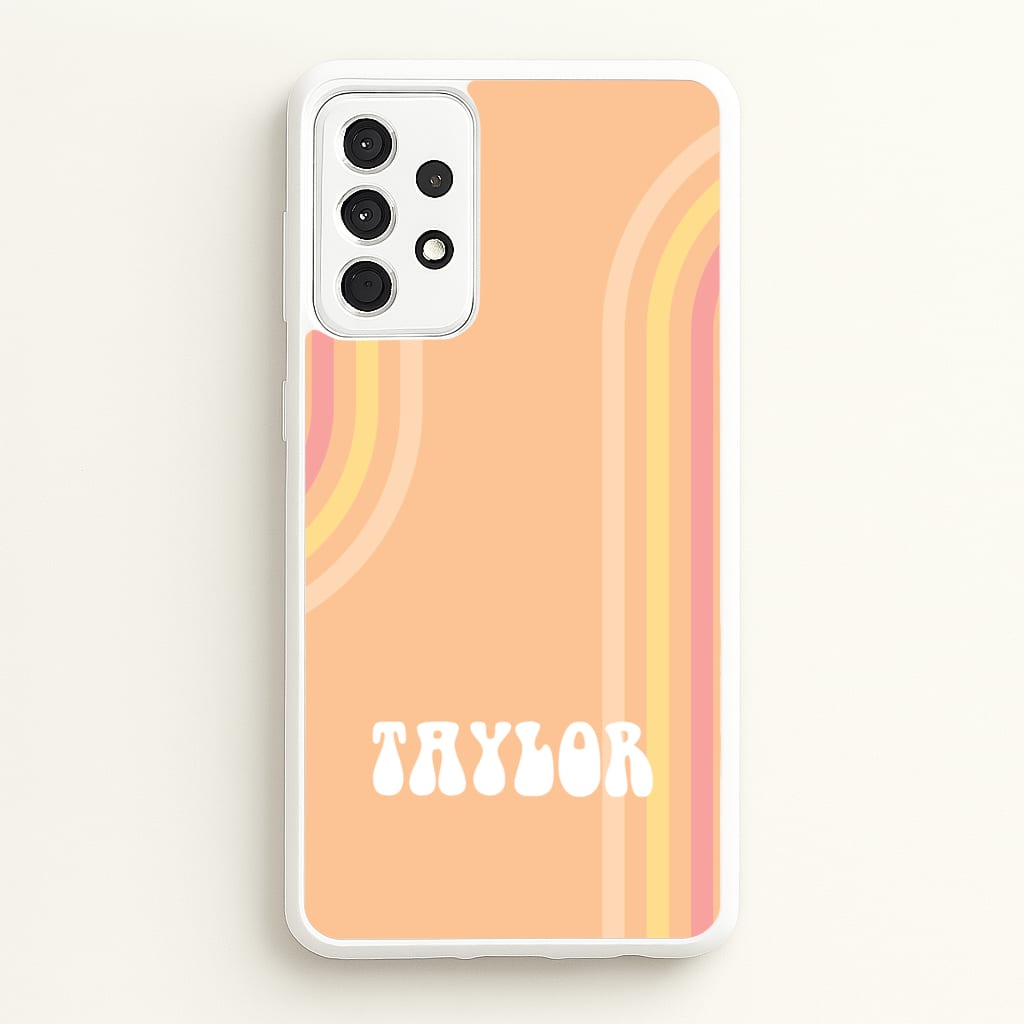 Retro Orange Personalised Name - Personalised Phone Case for Galaxy A52 / A52s