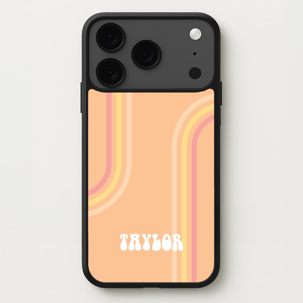 Retro Orange Personalised Name Phone Case for iPhone 17 Pro