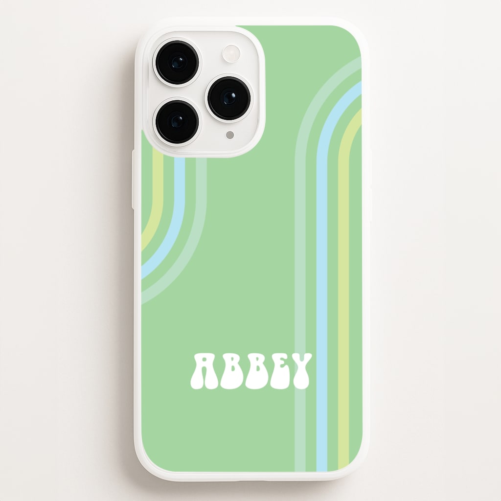 Retro Green Personalised Name - Personalised Phone Case for iPhone 16 Pro Max