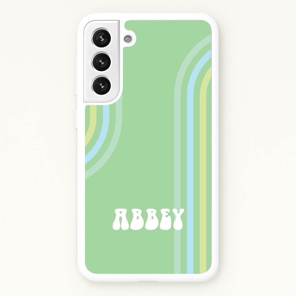 Retro Green Personalised Name - Personalised Phone Case for Galaxy S21