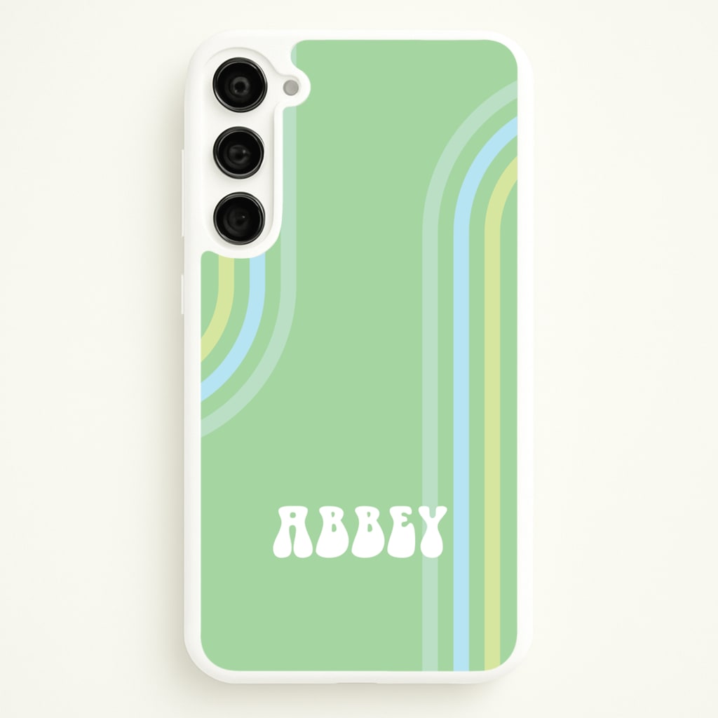 Retro Green Personalised Name - Personalised Phone Case for Galaxy S23