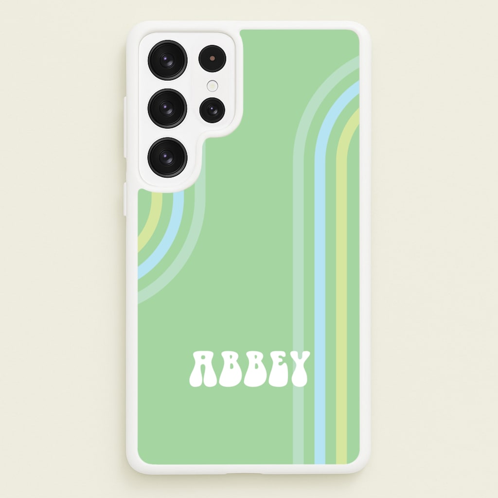 Retro Green Personalised Name - Personalised Phone Case for Galaxy S23 Ultra
