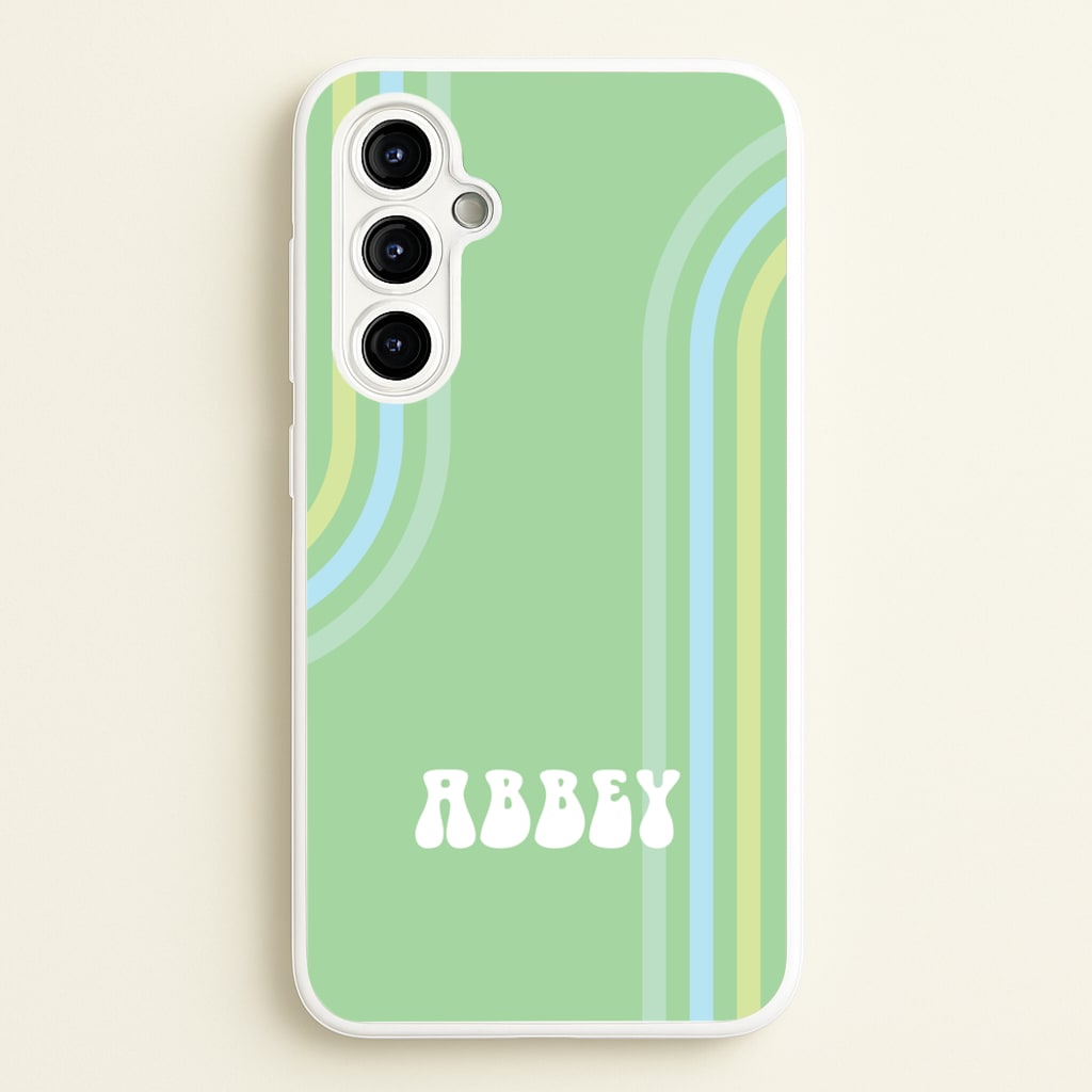 Retro Green Personalised Name - Personalised Phone Case for Galaxy A54