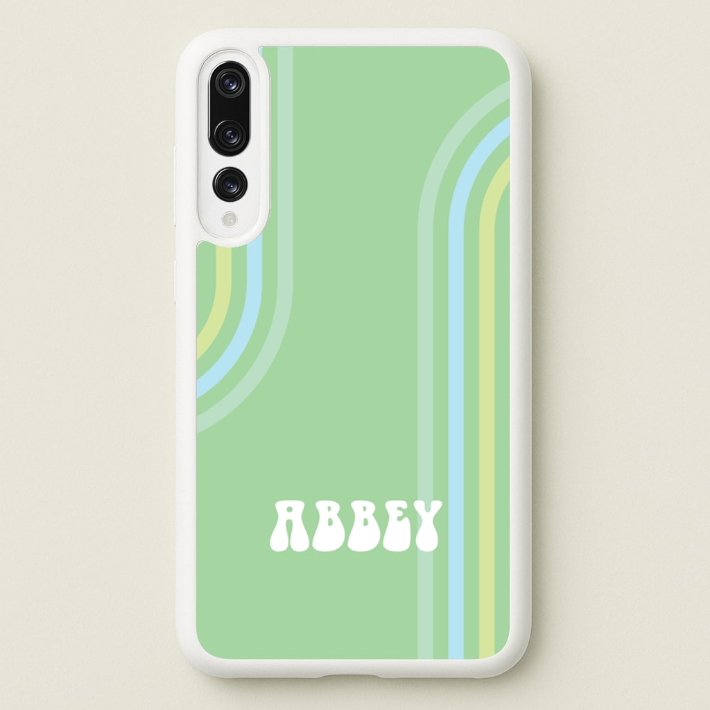 Retro Green Personalised Name - Personalised Phone Case for Huawei P20 Pro