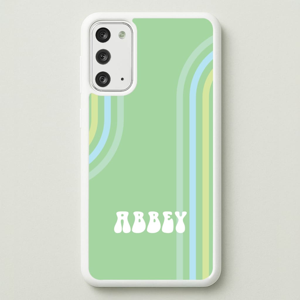 Retro Green Personalised Name - Personalised Phone Case for Galaxy Note 20