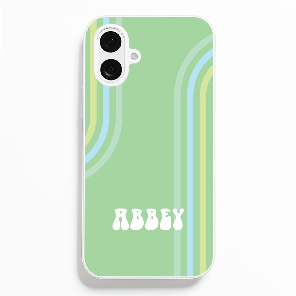 Retro Green Personalised Name Phone Case