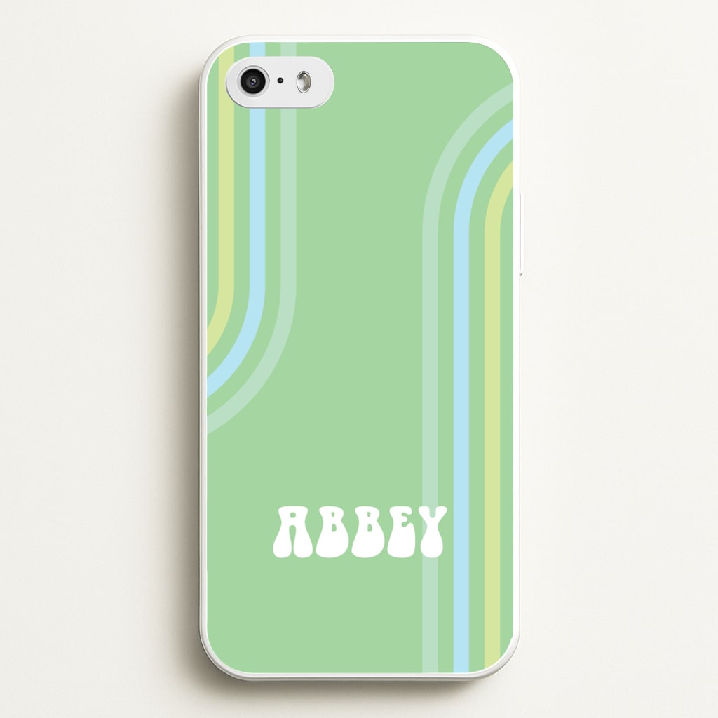 Retro Green Personalised Name - Personalised Phone Case for iPhone 5 / 5s / SE 2016