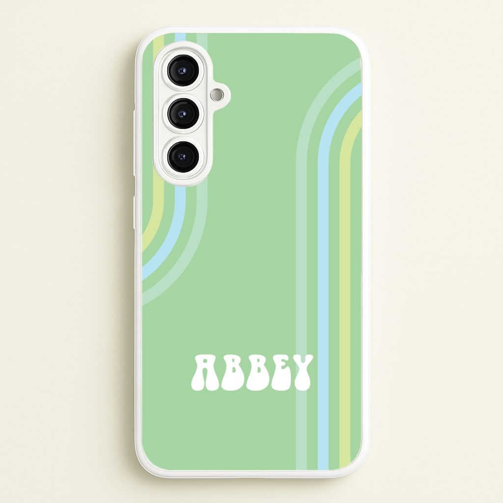 Retro Green Personalised Name - Personalised Phone Case for Galaxy A16