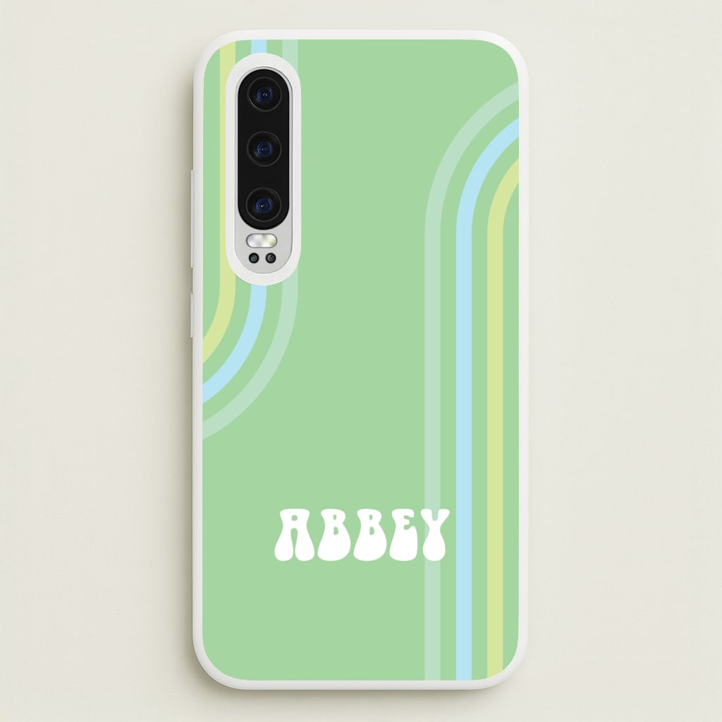 Retro Green Personalised Name - Personalised Phone Case for Huawei P30
