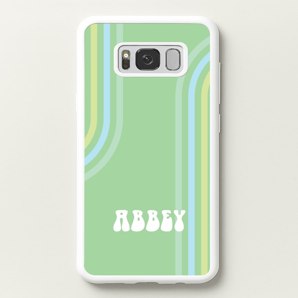 Retro Green Personalised Name - Personalised Phone Case for Galaxy S8 Plus