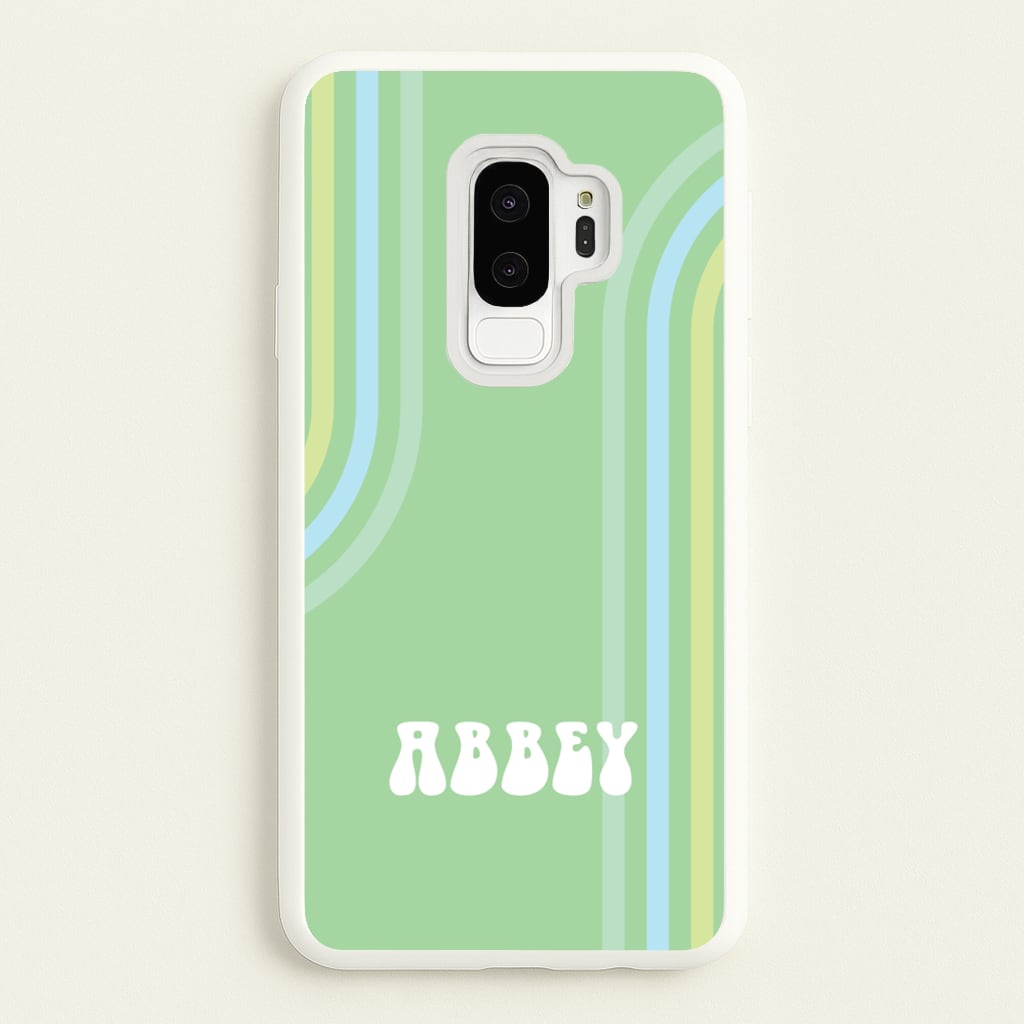 Retro Green Personalised Name - Personalised Phone Case for Galaxy S9 Plus