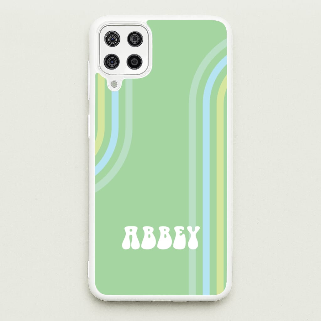 Retro Green Personalised Name - Personalised Phone Case for Galaxy A12