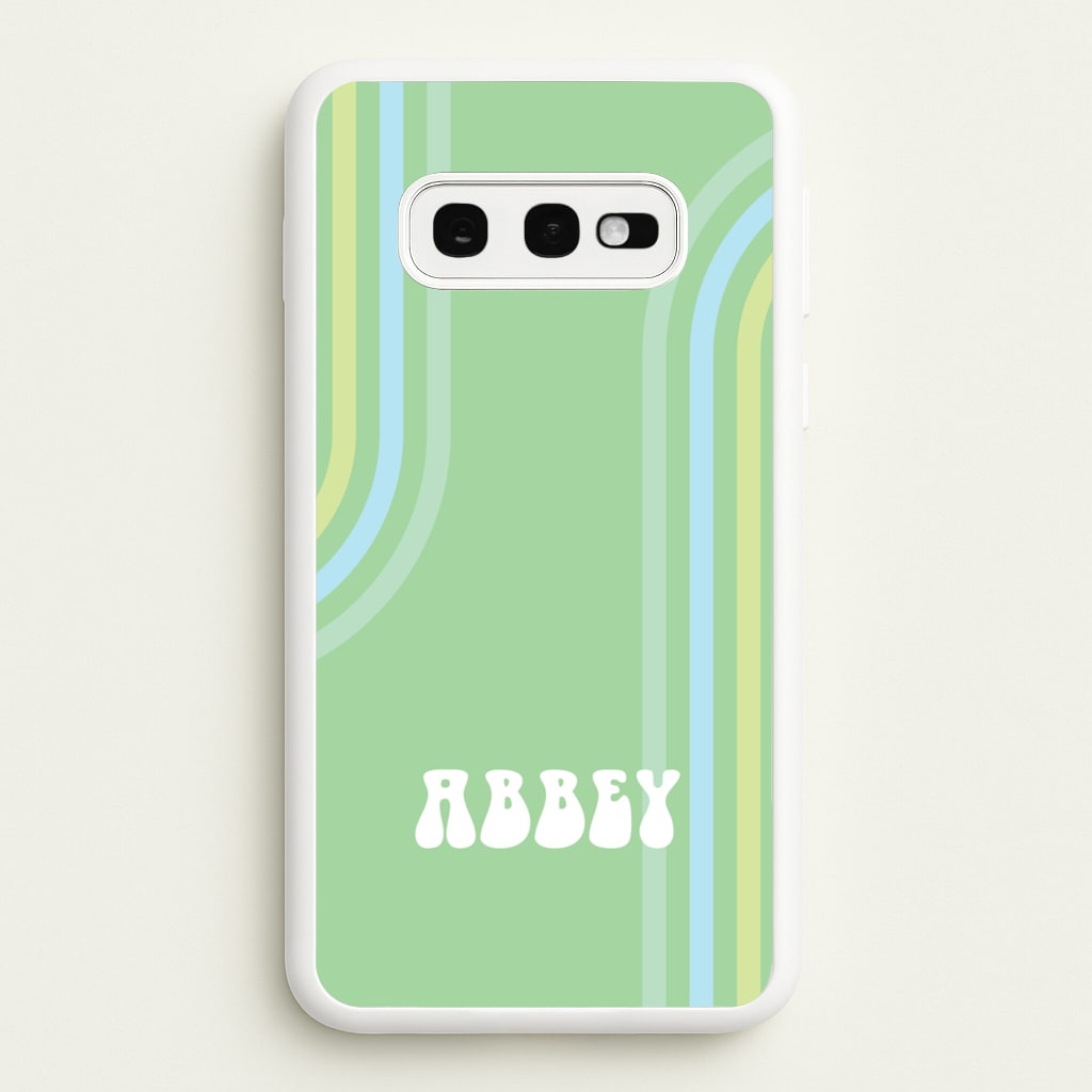 Retro Green Personalised Name - Personalised Phone Case for Galaxy S10e