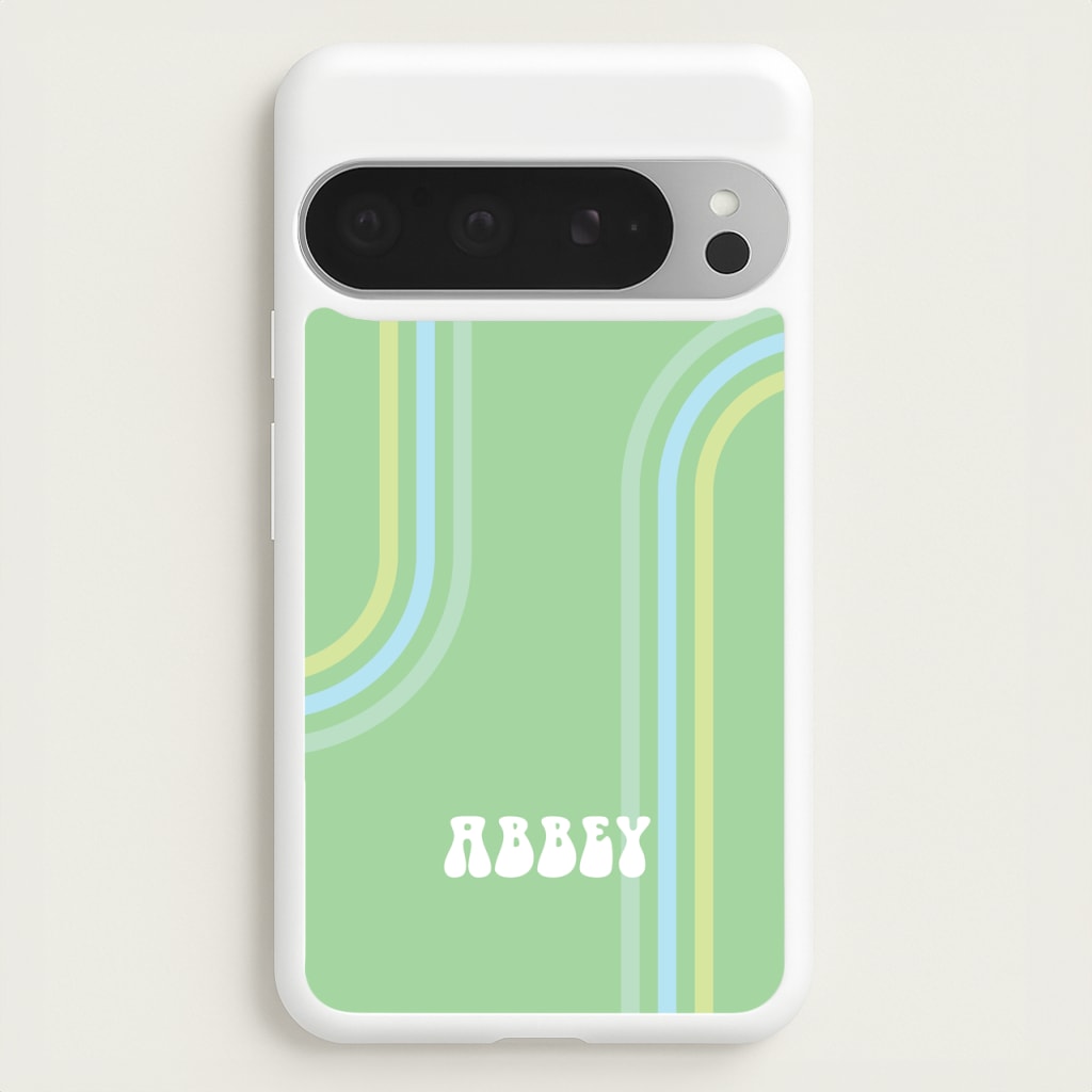 Retro Green Personalised Name - Personalised Phone Case for Google Pixel 9 Pro XL
