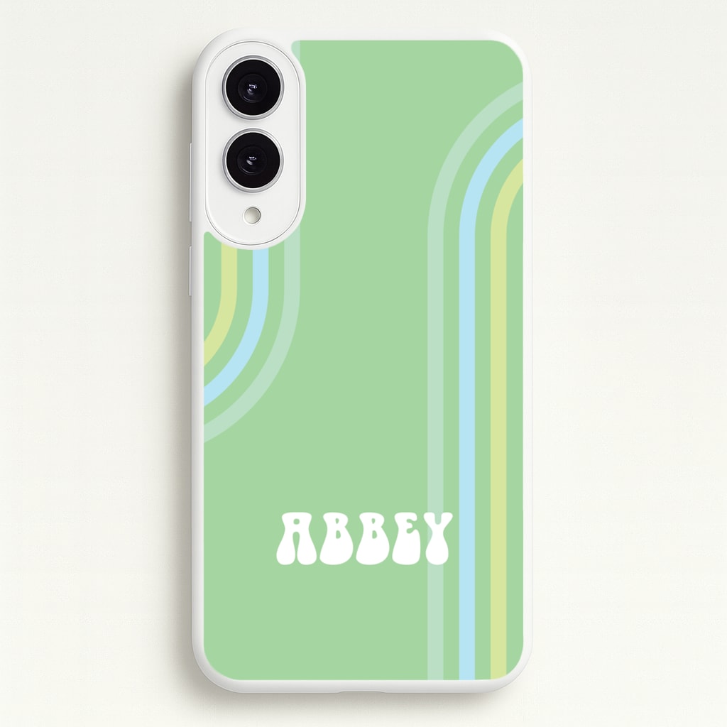 Retro Green Personalised Name - Personalised Phone Case for Galaxy S25 Edge