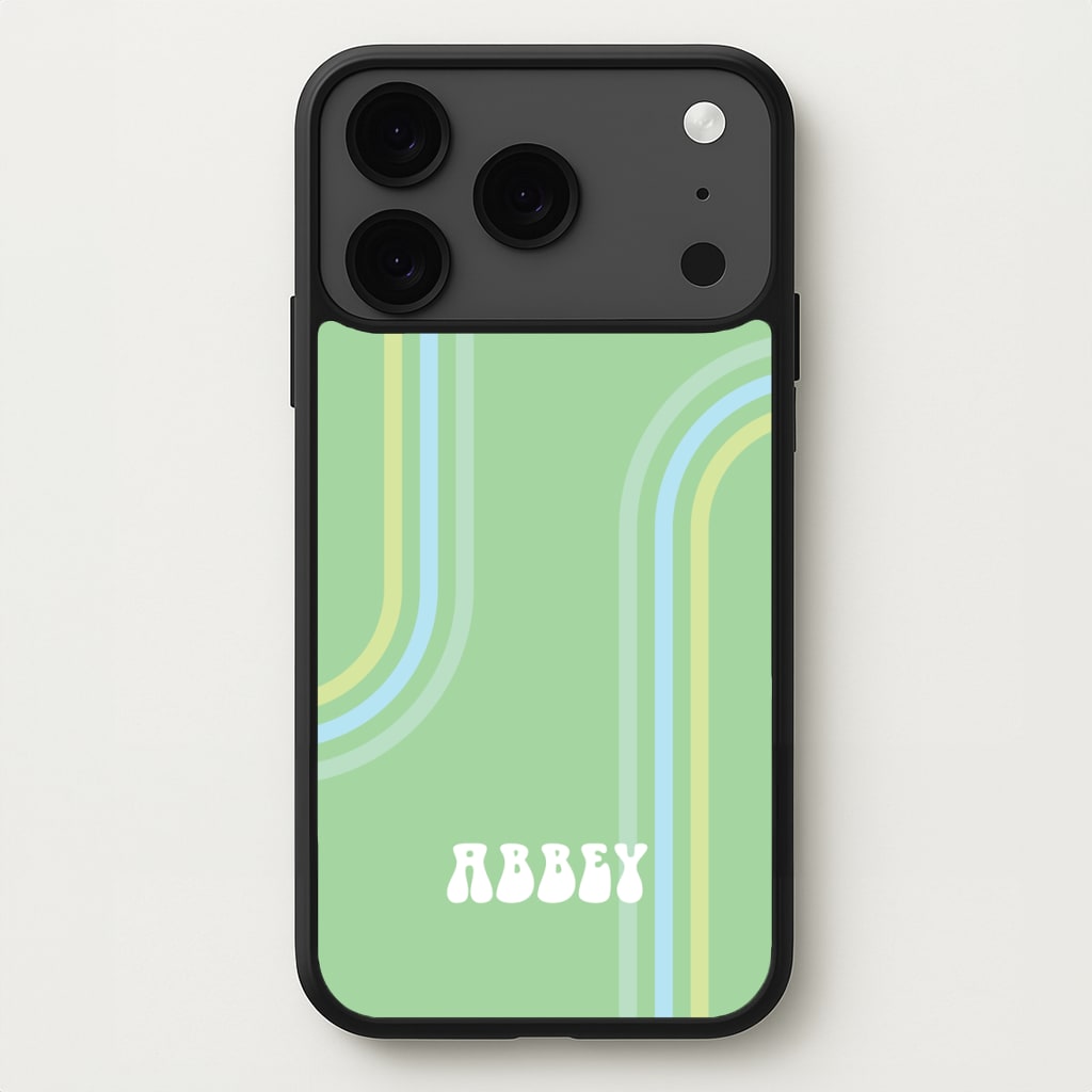 Retro Green Personalised Name Phone Case for iPhone 17 Pro Max