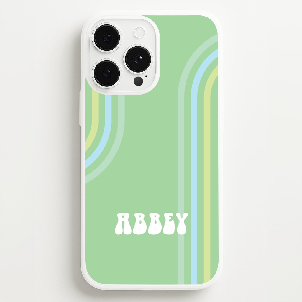 Retro Green Personalised Name - Personalised Phone Case for iPhone 13 Pro Max