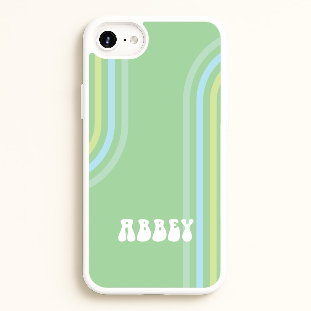 Retro Green Personalised Name - Personalised Phone Case for iPhone 6 Plus / 7 Plus / 8 Plus