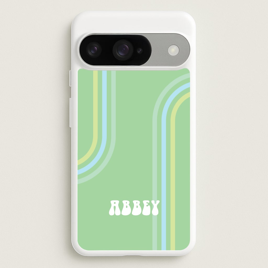 Retro Green Personalised Name Phone Case for Google Pixel 10 / 10 Pro