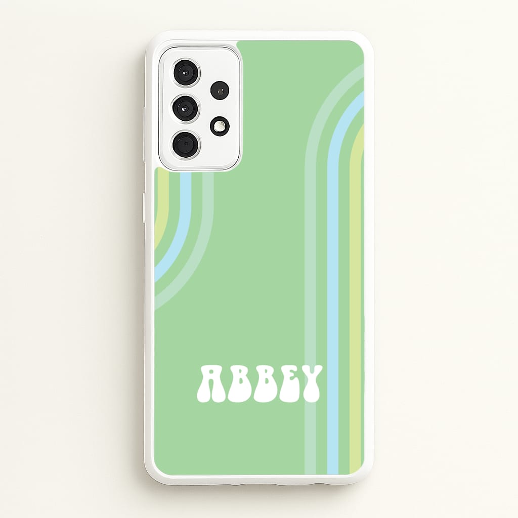 Retro Green Personalised Name - Personalised Phone Case for Galaxy A52 / A52s