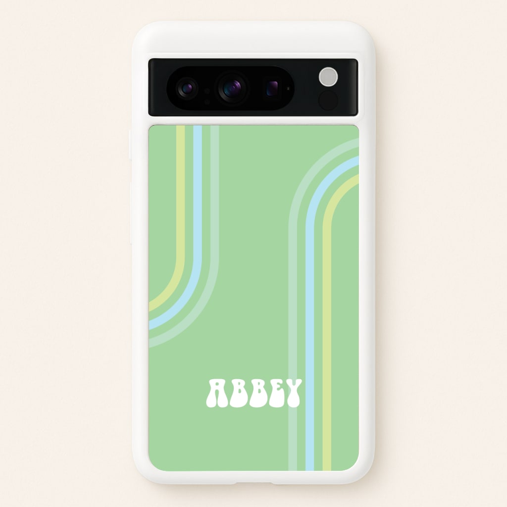 Retro Green Personalised Name - Personalised Phone Case for Google Pixel 8 Pro