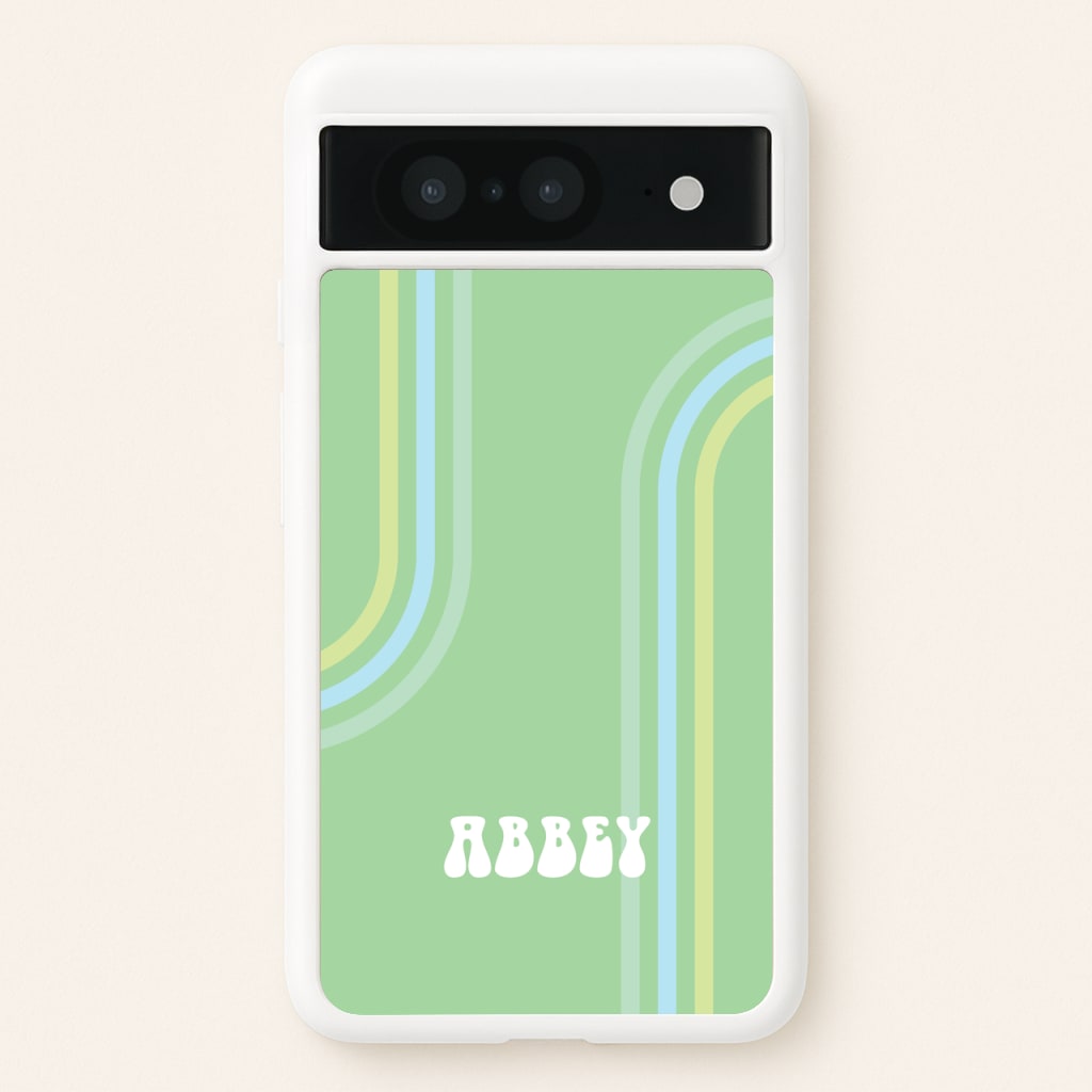 Retro Green Personalised Name - Personalised Phone Case for Google Pixel 8