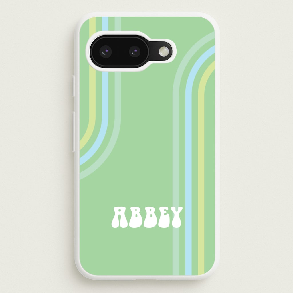 Retro Green Personalised Name - Personalised Phone Case for Google Pixel 9a