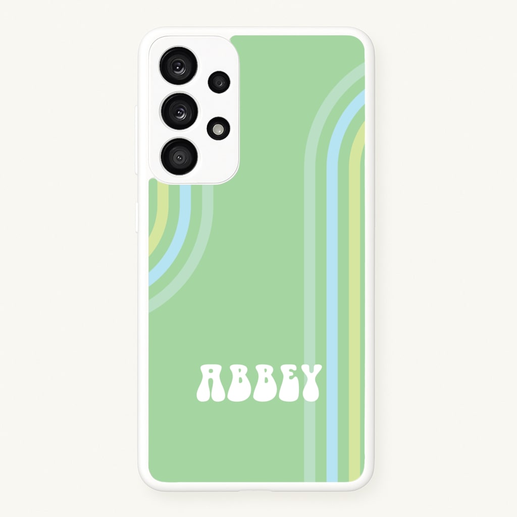 Retro Green Personalised Name - Personalised Phone Case for Galaxy A53
