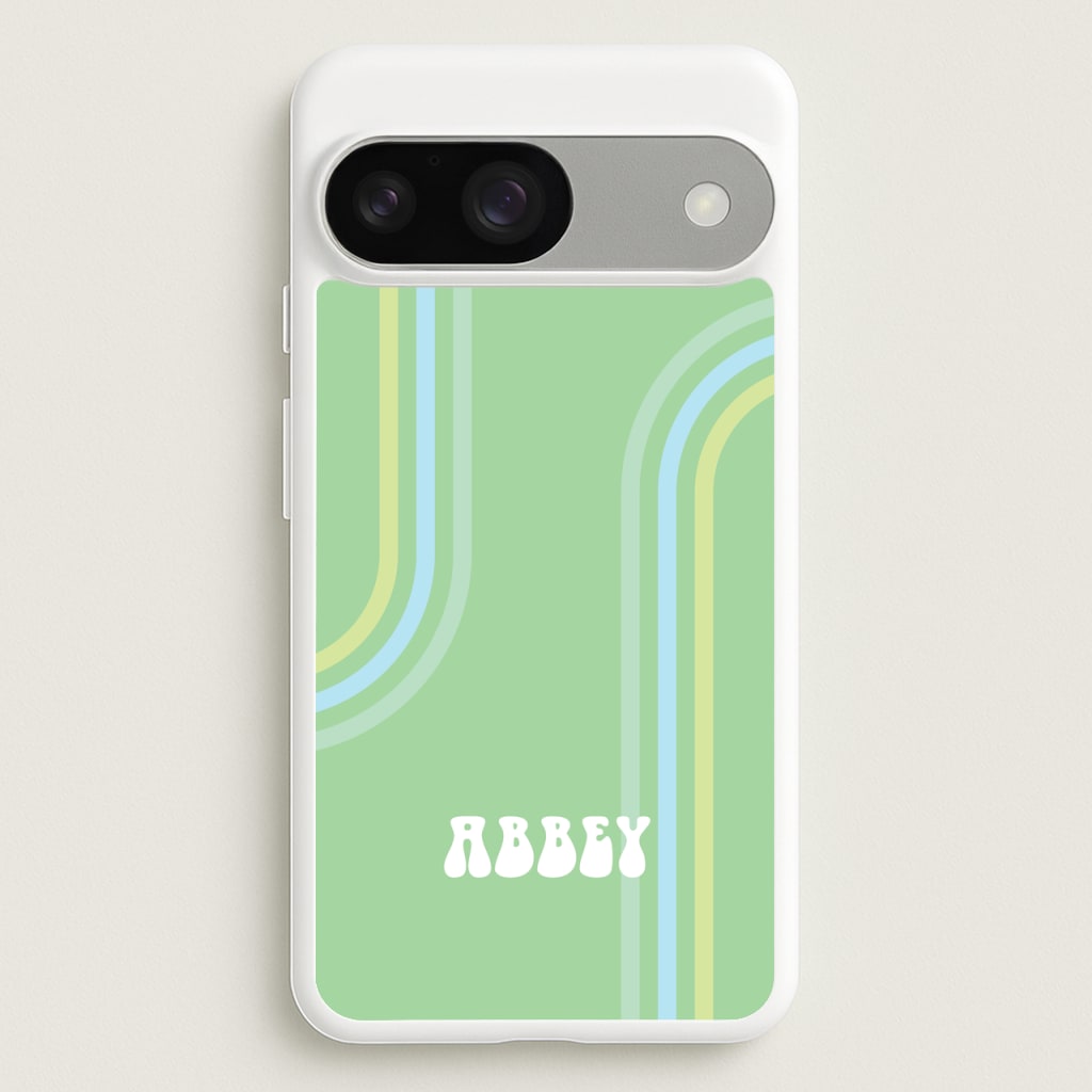 Retro Green Personalised Name - Personalised Phone Case for Google Pixel 9 / 9 Pro