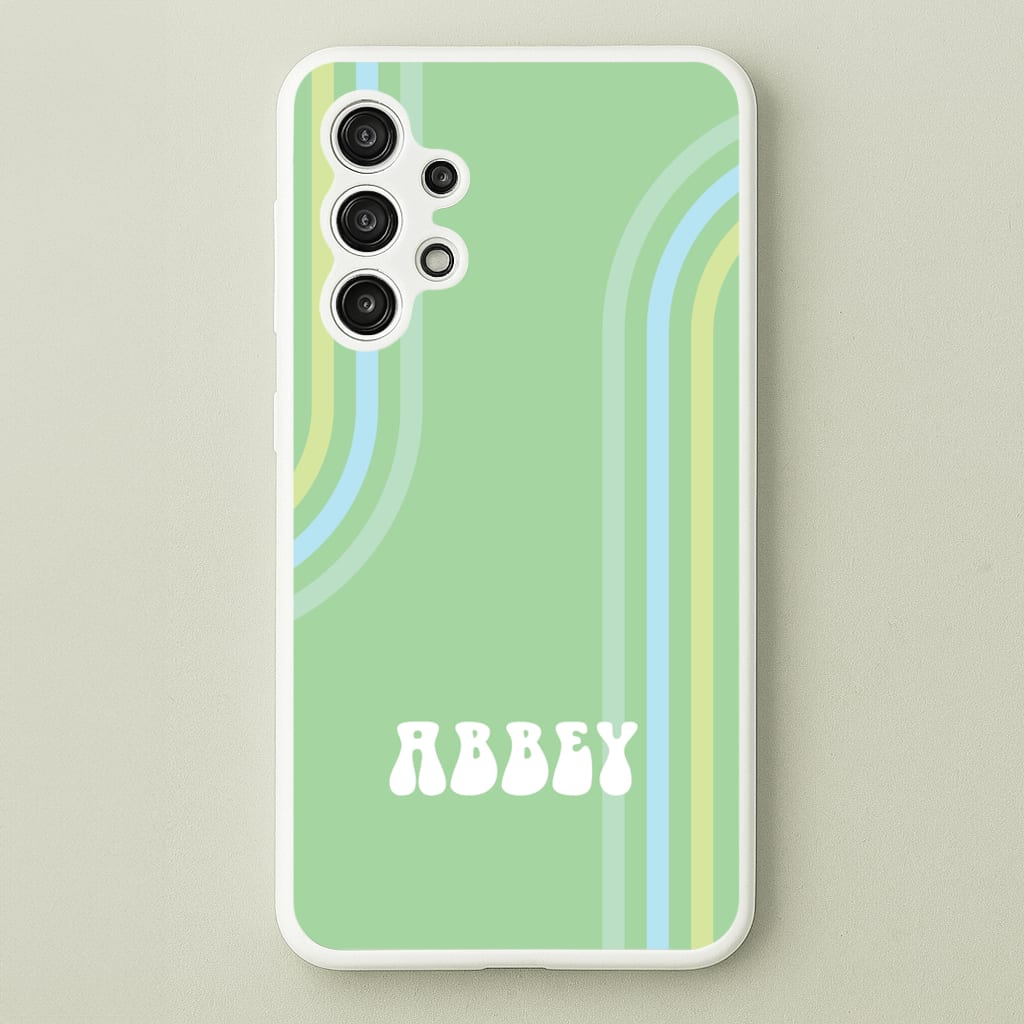 Retro Green Personalised Name - Personalised Phone Case for Galaxy A13