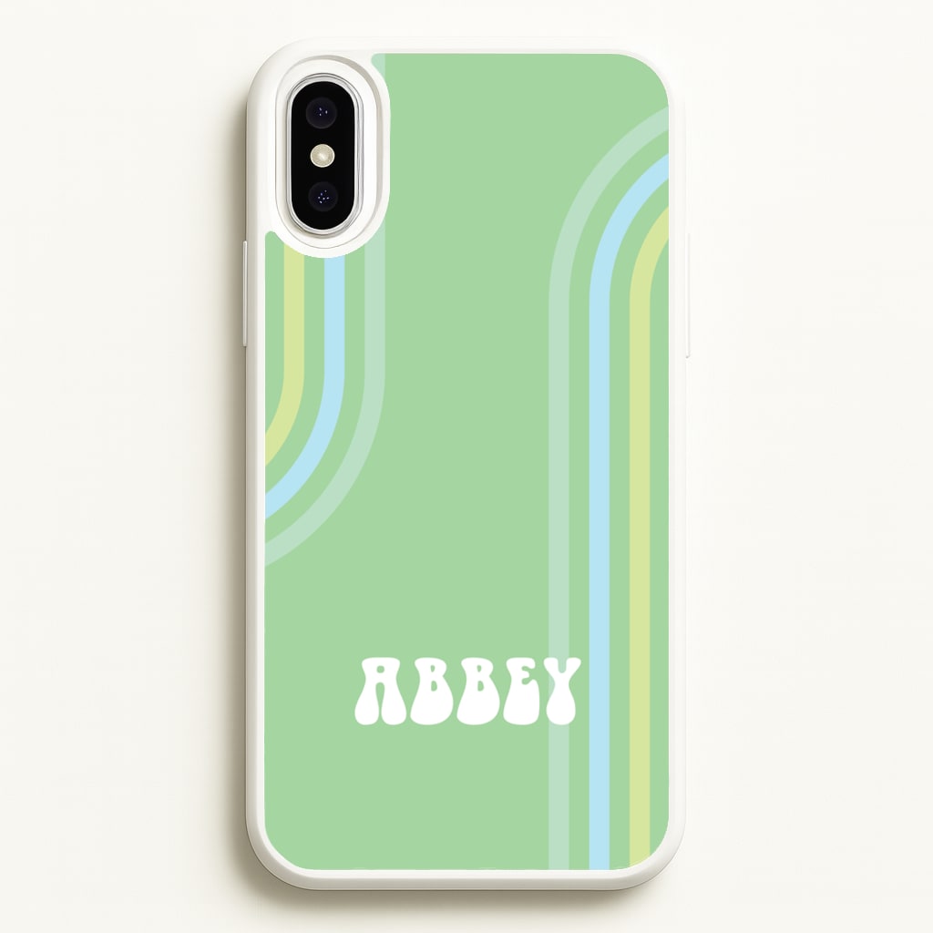 Retro Green Personalised Name - Personalised Phone Case for iPhone XS Max