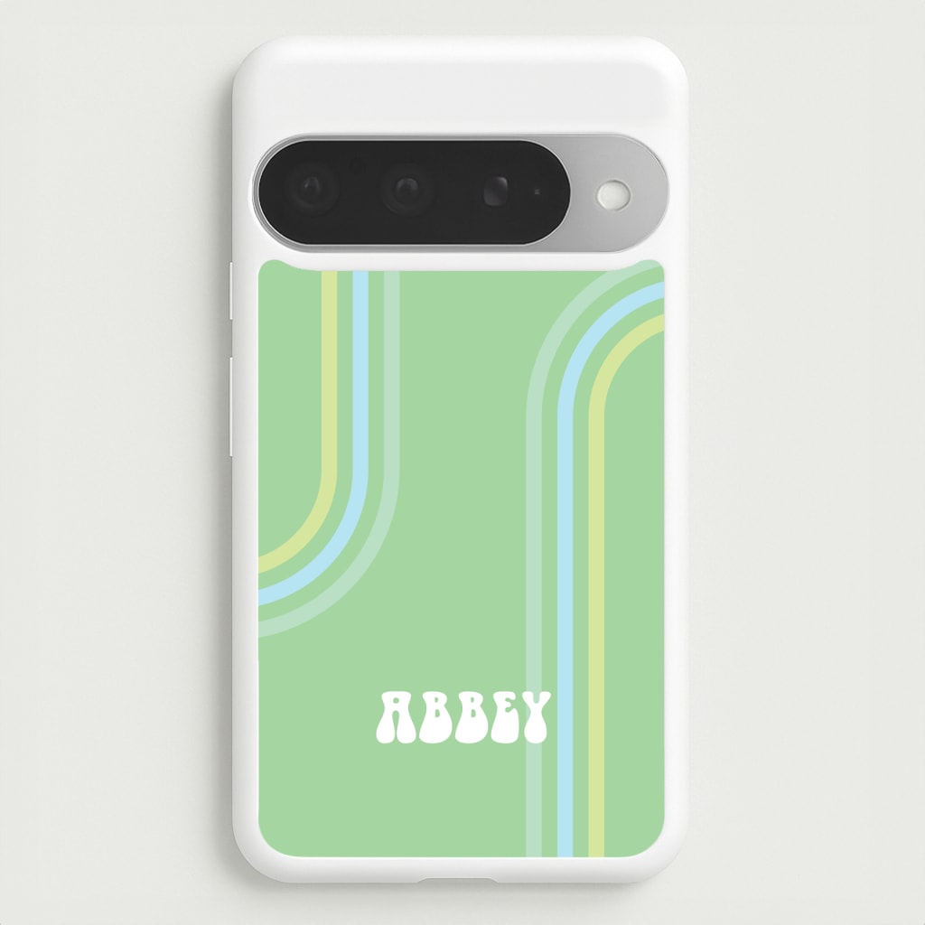 Retro Green Personalised Name Phone Case for Google Pixel 10 Pro XL