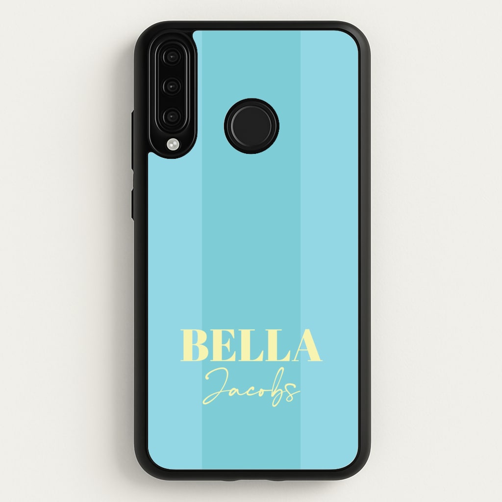 Blue Stripe Personalised Name - Personalised Phone Case for Huawei P30 Lite