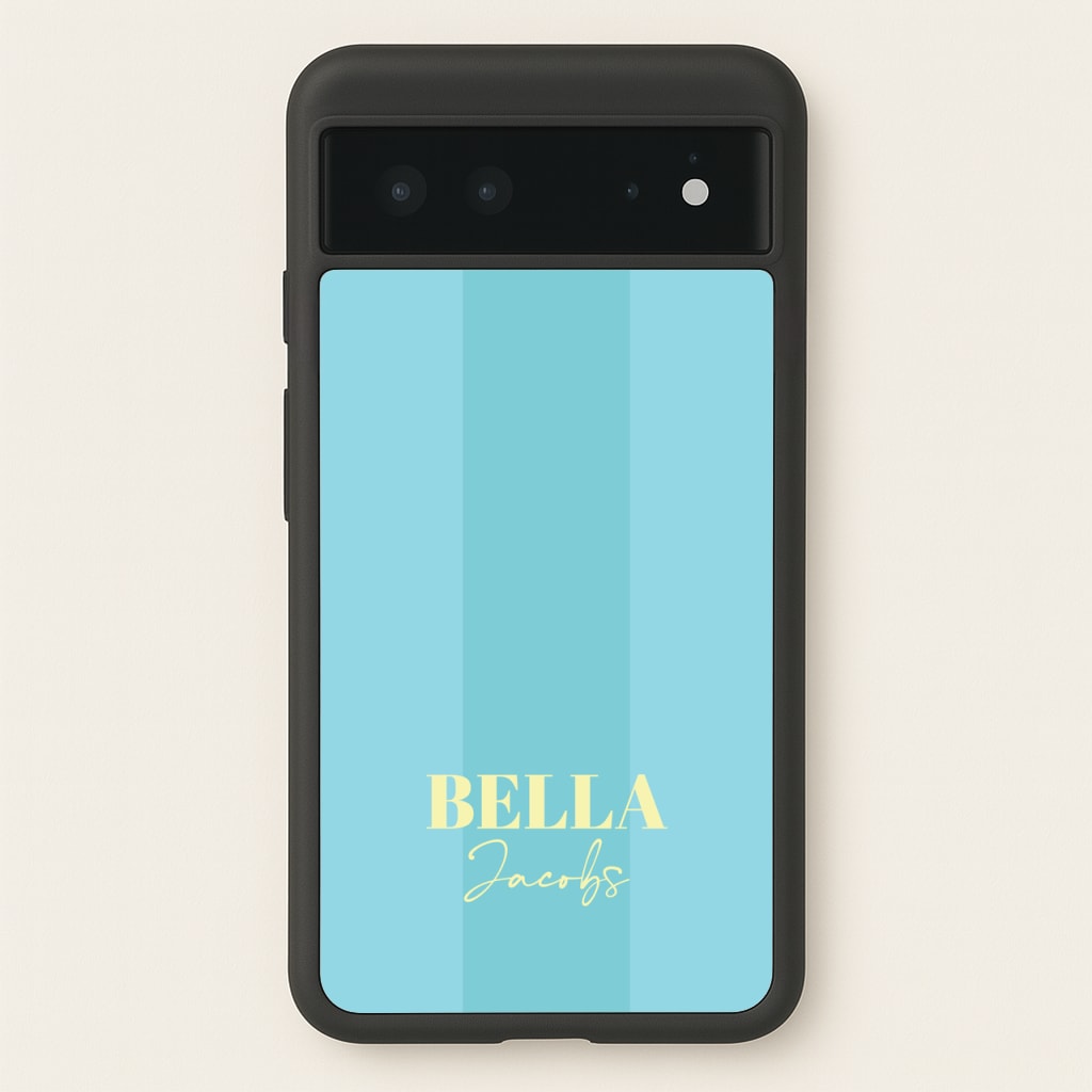 Blue Stripe Personalised Name - Personalised Phone Case for Google Pixel 6