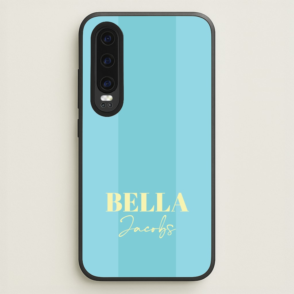 Blue Stripe Personalised Name - Personalised Phone Case for Huawei P30