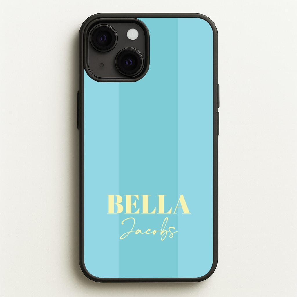 Blue Stripe Personalised Name - Personalised Phone Case for iPhone 13 Mini