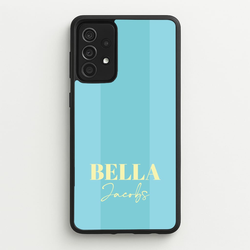 Blue Stripe Personalised Name - Personalised Phone Case for Galaxy A52 / A52s