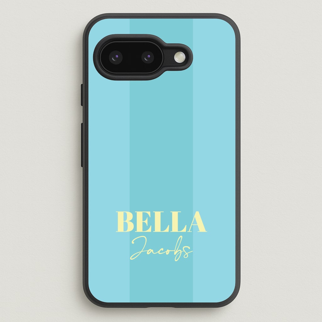 Blue Stripe Personalised Name - Personalised Phone Case for Google Pixel 9a