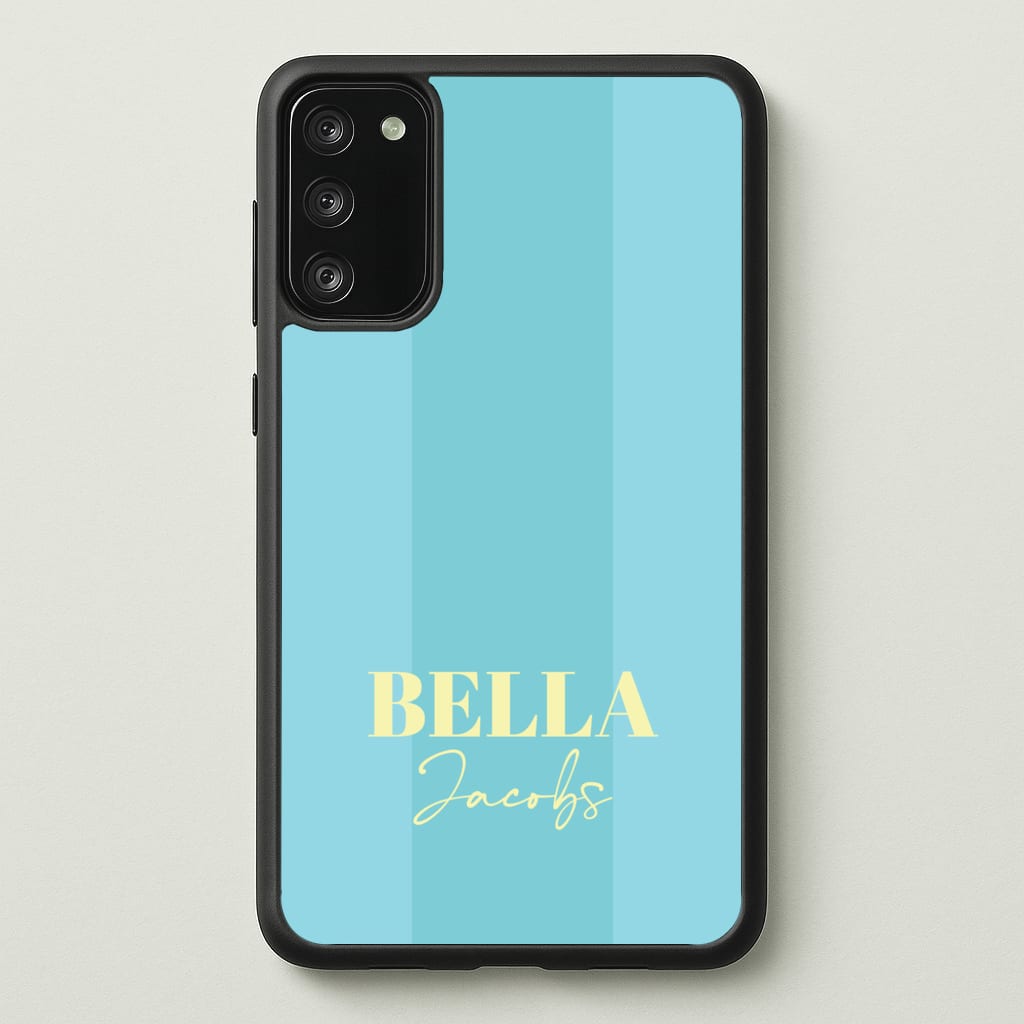 Blue Stripe Personalised Name - Personalised Phone Case for Galaxy S20FE