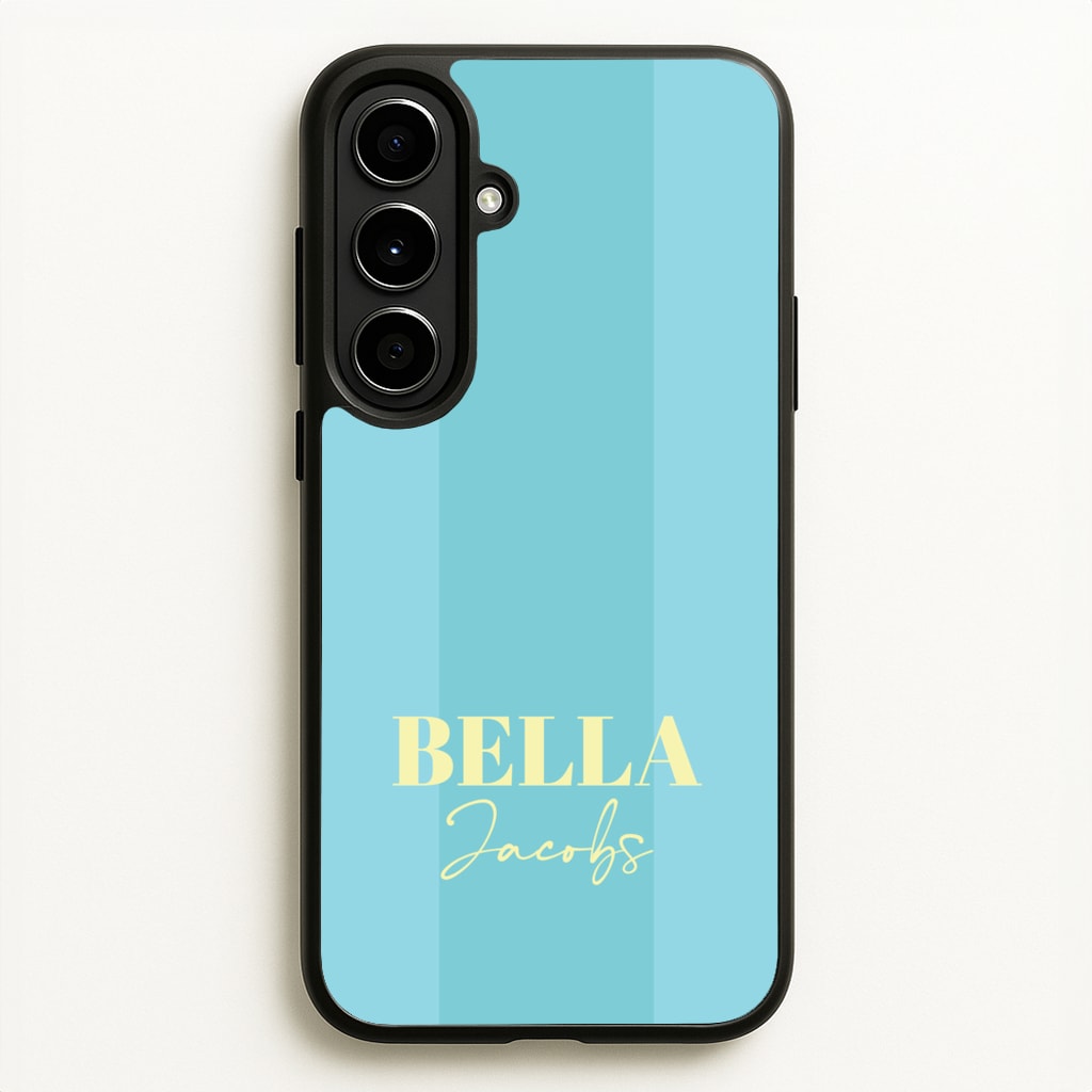 Blue Stripe Personalised Name - Personalised Phone Case for Galaxy A56