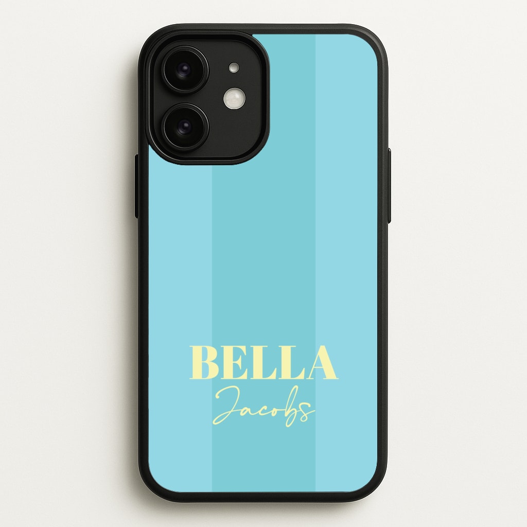 Blue Stripe Personalised Name - Personalised Phone Case for iPhone 11