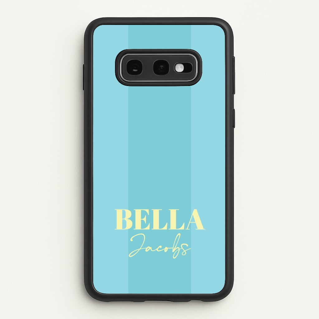 Blue Stripe Personalised Name - Personalised Phone Case for Galaxy S10e
