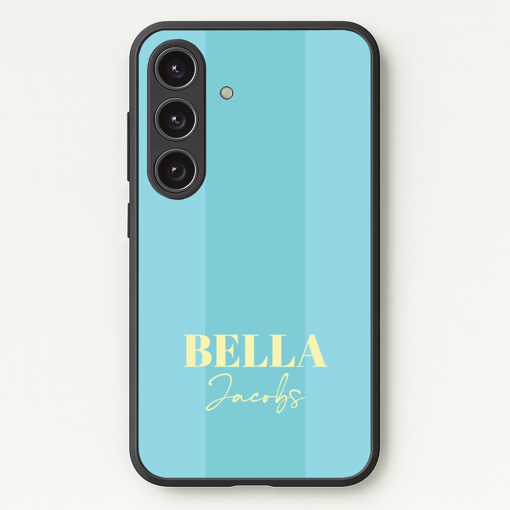 Blue Stripe Personalised Name - Personalised Phone Case for Galaxy S24