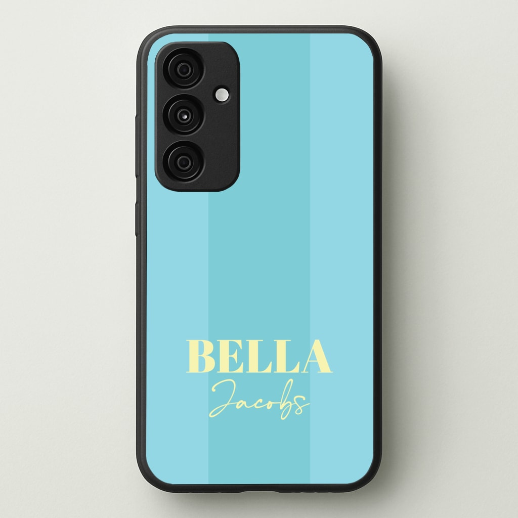 Blue Stripe Personalised Name - Personalised Phone Case for Galaxy A35