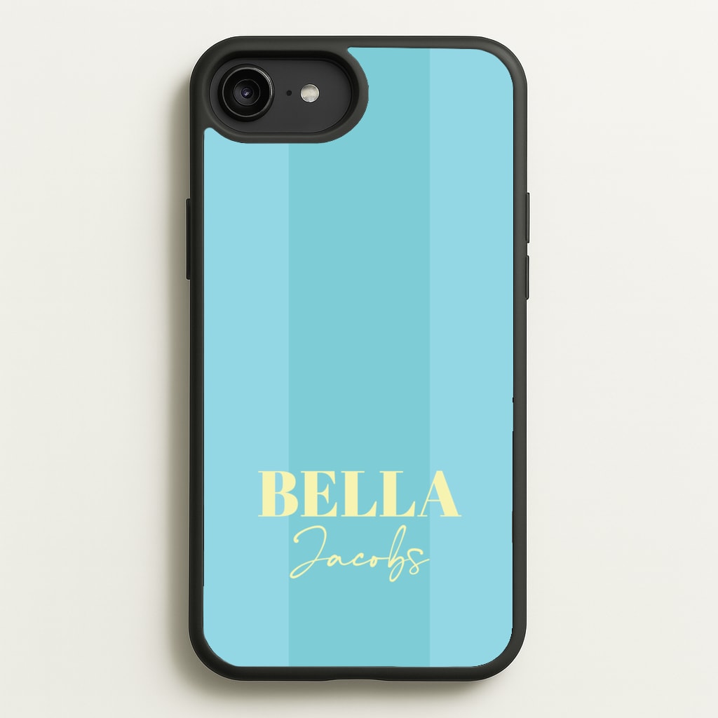 Blue Stripe Personalised Name - Personalised Phone Case for iPhone 6 Plus / 7 Plus / 8 Plus