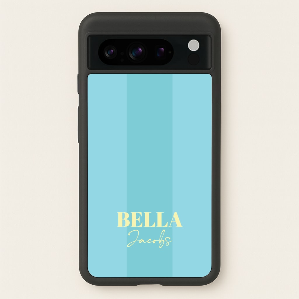 Blue Stripe Personalised Name - Personalised Phone Case for Google Pixel 8 Pro