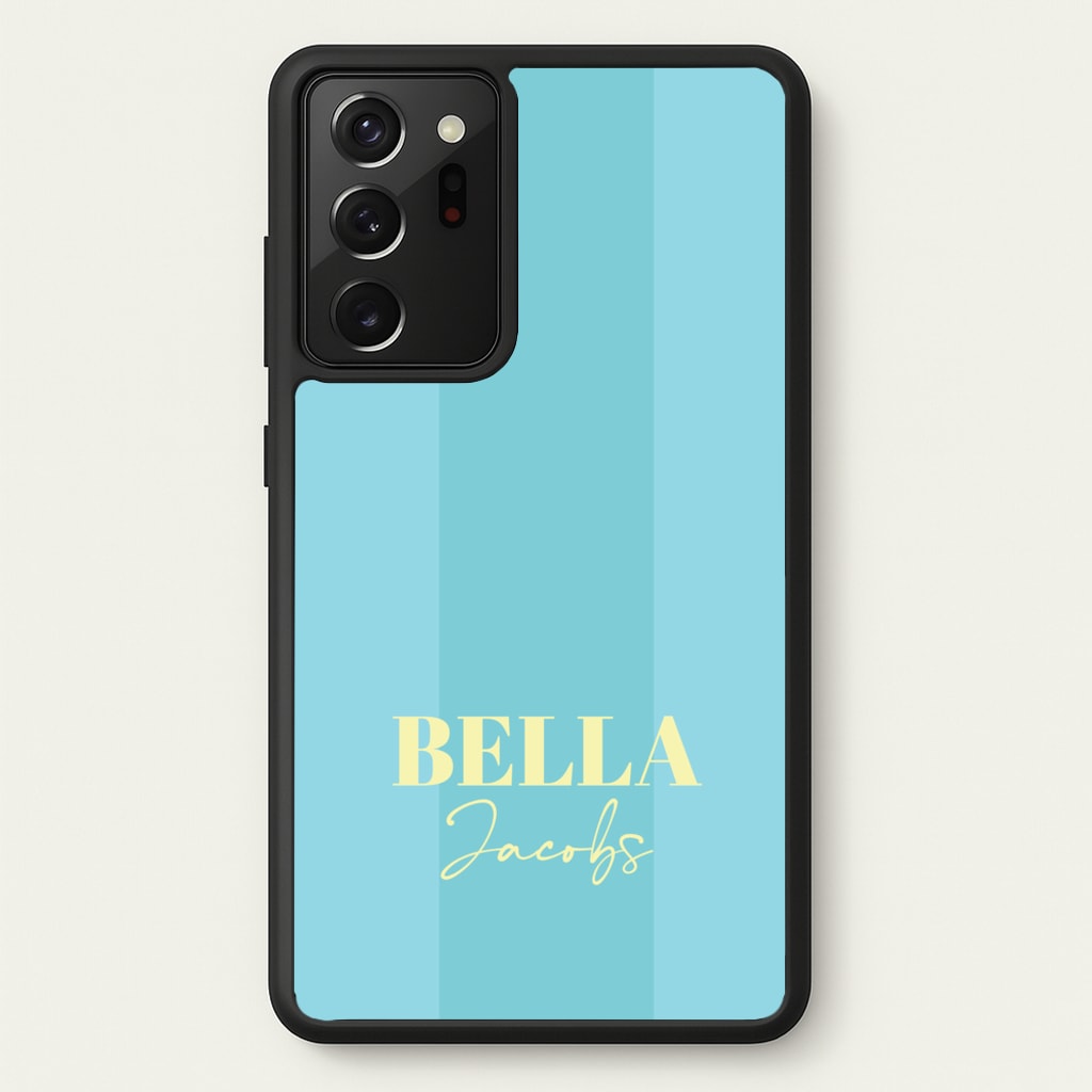 Blue Stripe Personalised Name - Personalised Phone Case for Galaxy Note 20 Ultra